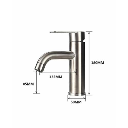 304 Stainless-Steel Single Hole Brushed Basin Mixer Faucet