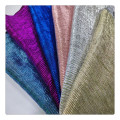 knit jersey fabric metallic foil pleated fabric polyester dress fabric with foil