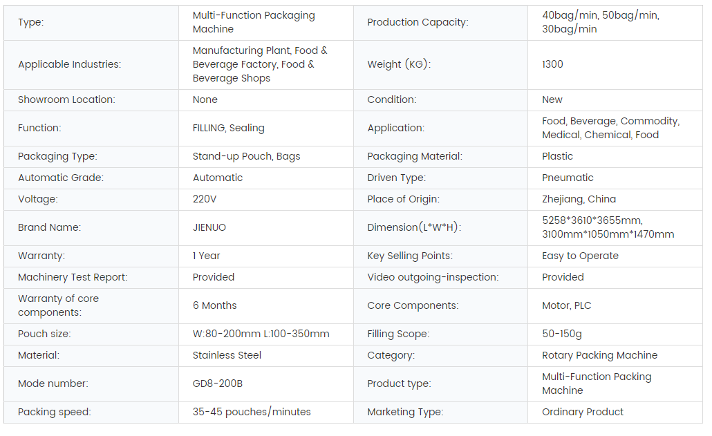 Granule Doypack Machine