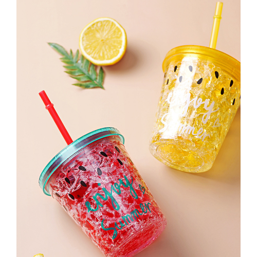 double-layer plastic anti-drop water cup cute drink cup