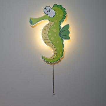 Pull Cord Switch Decorative Sea Horse Wall Light