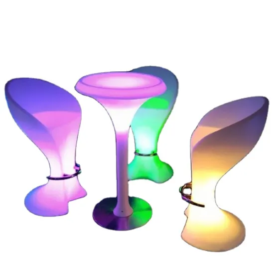 LED Bar  roundTable Shinning cocktail table disco dj battery rechargeable led cocktail table