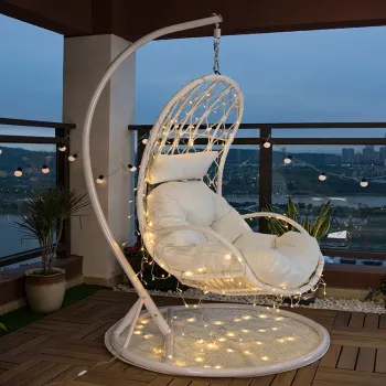 Popular Outdoor Plastic Rattan Wicker Patio Furniture: Hanging Egg Swing Seats for Garden