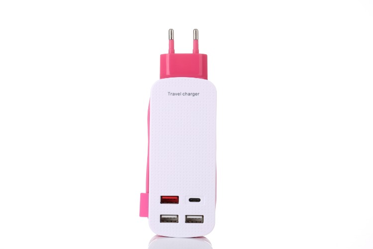 EU plug Travel Charger with 4 USB Port