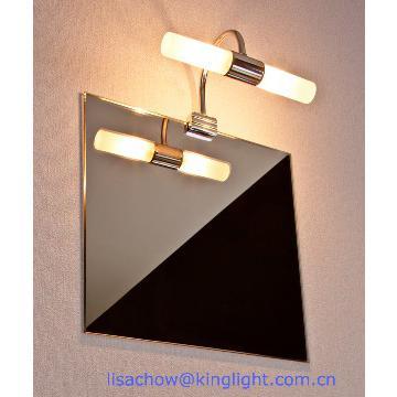 Polished chrome bathroom mirror light IP44 2X40W