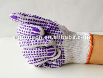 pvc double-side Pointed bead gloves dotted gloves cheap cotton glove