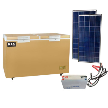 12V/24V DC Solar Powered Freezer - 450L Double Doors Cooler for Solar Panels and Batteries