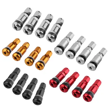 4pcs Universal Metal Car Motorcycle Tubeless Wheel Tyre Valve Stems Caps Aluminum Alloy Tire Air Valve Stems MGO3
