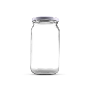 840 ml grande jarra de vidro redondo com tampa de 82 mm