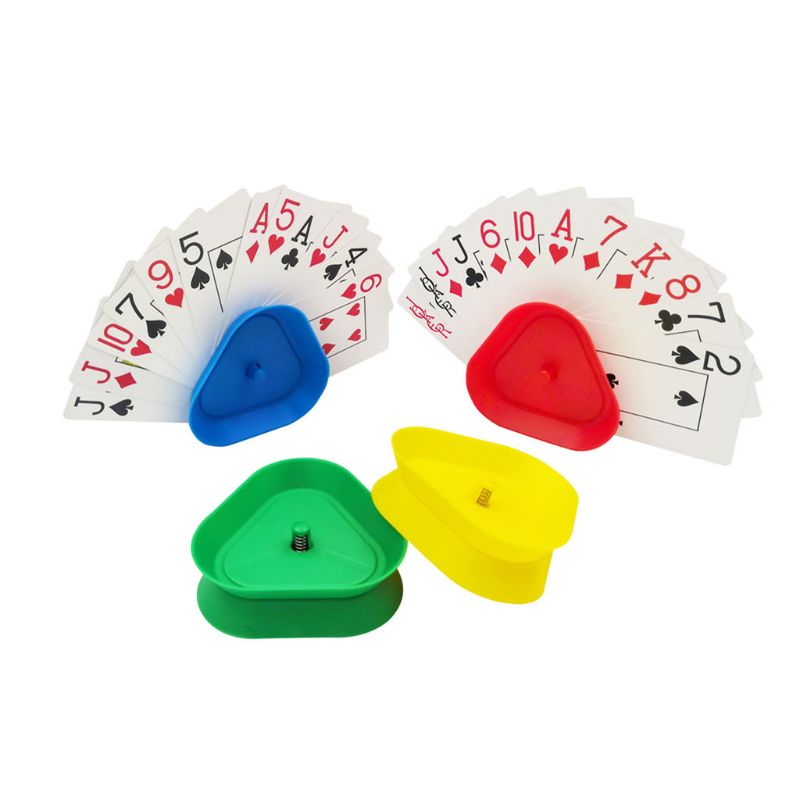 4 Pcs/set Triangle Shaped Hands-Free Playing Card Holder Board Game Poker Seat Poker Base Game Organizes Accessories