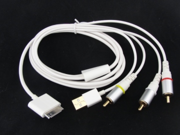 RCA Radio Video USB AV Cable for iPhone4 4s iPad2 3 (C10)