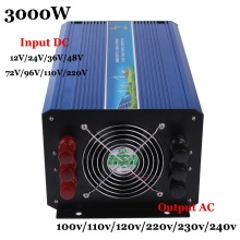 3000W Off Grid Inverter, 60V/72V/96v/110v/220vDC 110V/220VAC Pure Sine Wave Solar Inverter or Wind Inverter, Surge Power 6000W