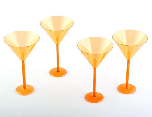 Orange Martini Glass Cup