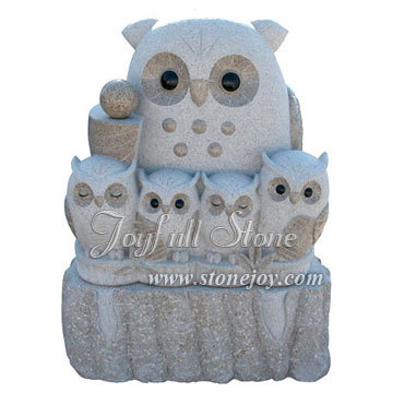 Granite Animals, stone owl sculpture