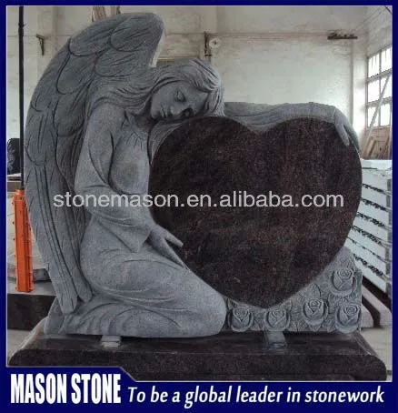 angel heart headstone