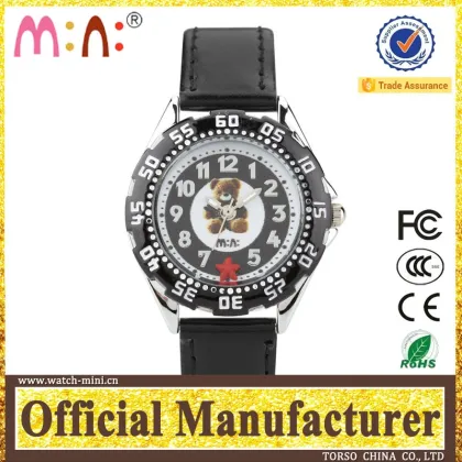 Factory wholesale high quality 3D lovely bear water resistance rolling case boy london watch