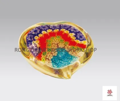 Colorful Heart Glass Paperweight