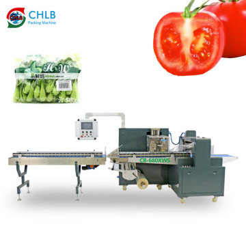 Packaging del flusso di cuscini automatici per lattuga fresca, cavolo e frutta/verdura congelata