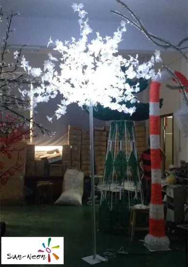 Christmas houses decoration white led tree