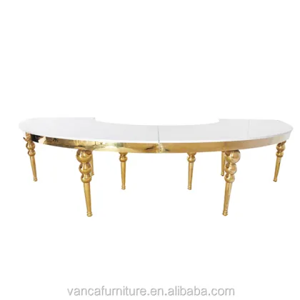 Modern High-Quality Glass Top S Shape Wedding Dining Table