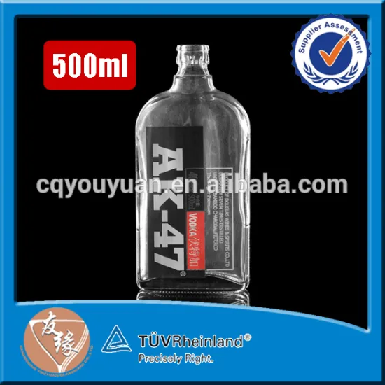 500ml alcohol favor bottle shot custom label empty glass bottle for liqueur