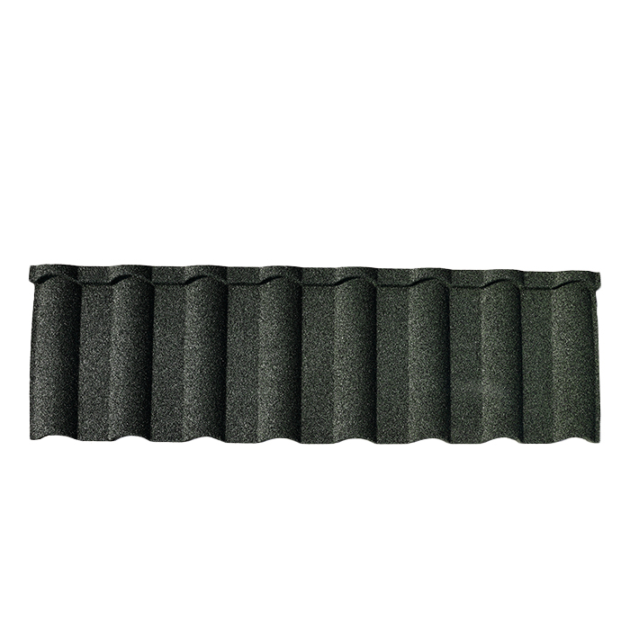 Black green metal stone coated roof tiles