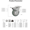 4/5/6/8 Inch Polyurethane Silent Caster with Tyre Veins