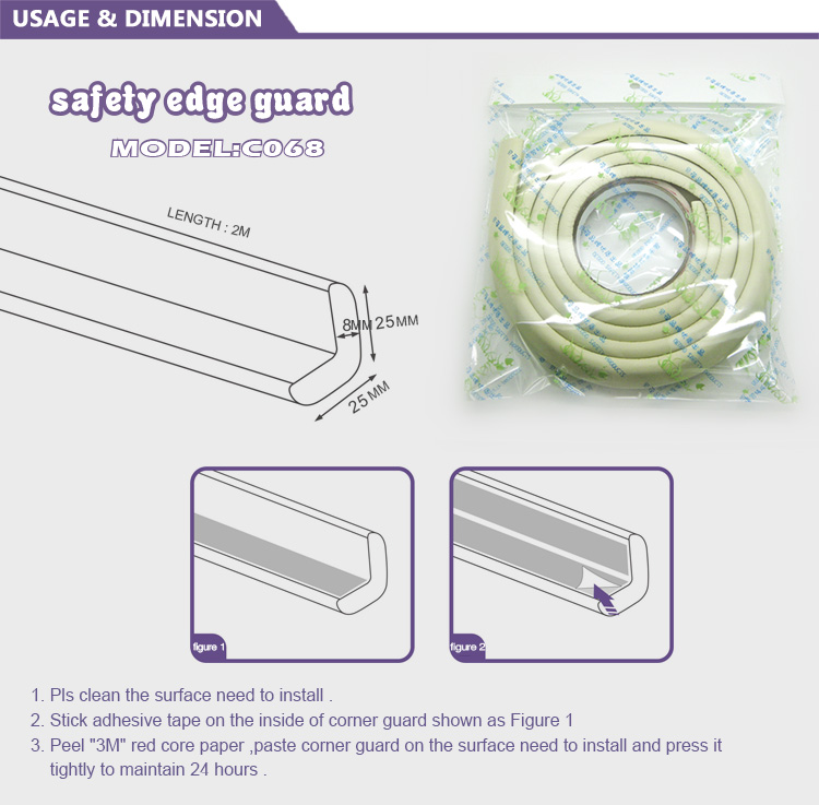 Safety Desk Edge Protector With 3M Tape