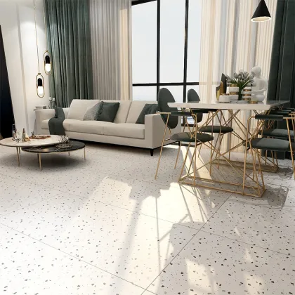 Coloured Cement Terrazzo White Marble 600x1200mm Flooring Tiles