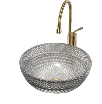 Modern Oval Table Top Bathroom Sink - Tempered Glass Lavabo