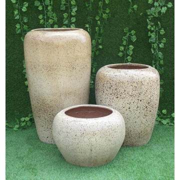 Panlabas na glazed clay plant pots para sa mga halaman