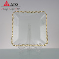 Luxury glass Nordic Style square Shape plate Tableware