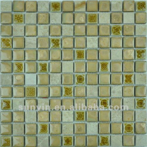 Light yellow Hand made glazed ceramic wall art murals