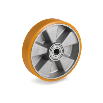 Heavy Duty PU sur des roues simples en aluminium