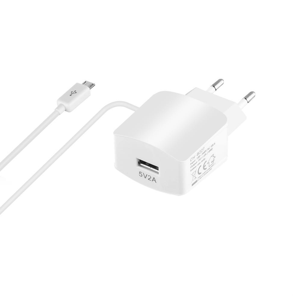 Home Charger with Hardwired Micro-USB cable