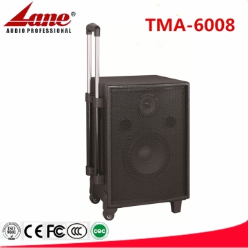 Lane Portable active PA system with 8" woofer,12V/7.5AH rechargeable battery and VHF wireless microphone TMA-6008