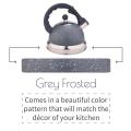 Grey Frosted Stainless Steel Whistling Tea Kettle