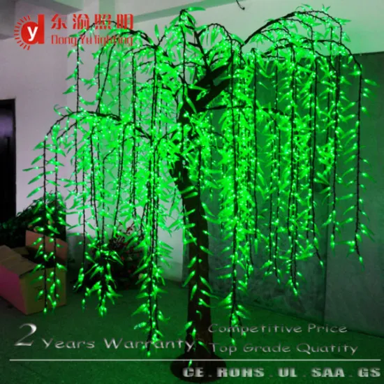 building decoration green light led willow tree light