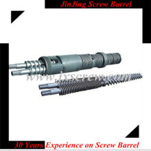 extruder စက်အတွက် သံမဏိဖြင့် ပြုလုပ်ထားသော conical twin screw စည်