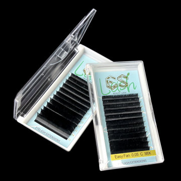 Easy Fan Lash Extensions - Velvet Black Matte Individual Volumes
