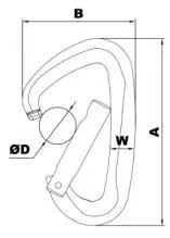 Flat Style D Shaped portable carabiner For speaker