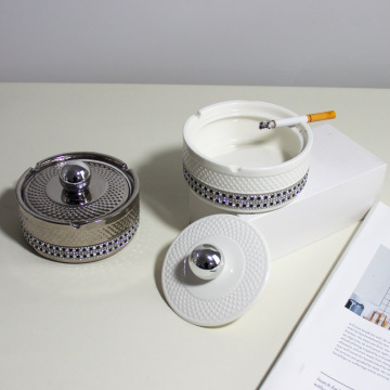 Ceramic Diamond-Edged Ashtray - Unique Luxury Dorm Decor & Gift