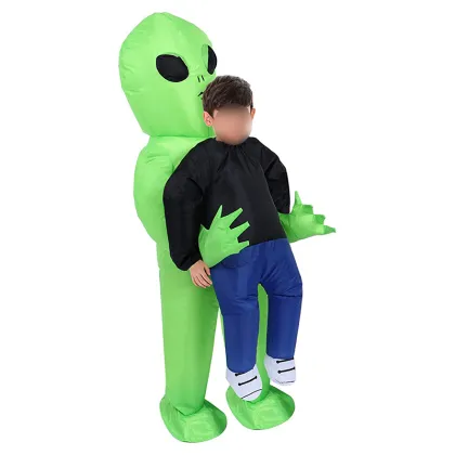 Inflatable Green Alien Dance Costume Halloween Gift Mascot