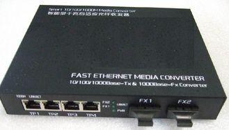 Low Power 4w 1000m TP Fiber Optic Switch Box 4 Port Support