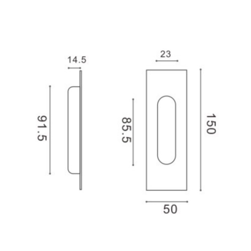 Квадратная ручка раздвижной двери