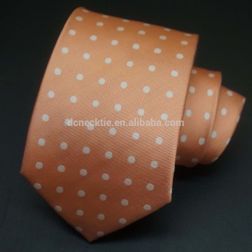 wholesale business silk tie in champagne dots in orange