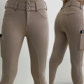 Beige Button Riding Breeches Silicone