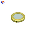 Miroir de maquillage en paquet pliable en or personnalisé en métal