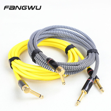 Beste Qualität 10 Fuß 6,35 mm Bass E -Gitarreninstrumentenkabel für die direkte bis rechte Winkelverbindung
