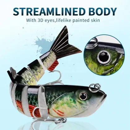 New 8 Segment Fishing Lure: 13cm, 22g Multi-Jointed Swimbait - Sinking Hard Bait for Bass Fishing